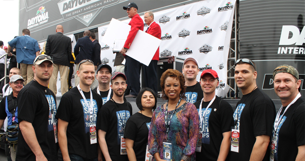 Jennifer and Help Save our Troops supporters at the Dayton 500